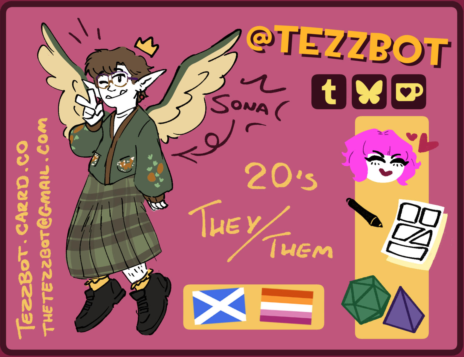 An assortment of doodles of characters from the lineup above